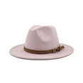 thumbnail image 1 of Sombrero de fieltro Qarigey ala ancha decorativo para adultos Rosa 56-58cm, 1 of 6