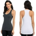 thumbnail image 4 of Women's Cotton Scoop Neck Camisole Racerback Tank Top, 2-packs, 4 of 6