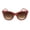 Light Burgundy Brown, variant on Womens Classic 90s Horned Cat Eye Plastic Mod Sunglasses Black Smoke