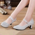 thumbnail image 3 of Womens Latin Salsa Character Shoes Glitter Silver Gold Ballroom Dance Heels Prom Wedding Shoes Dress Pump, 3 of 8