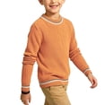 thumbnail image 4 of Cethrio Boys Knitted Sweaters, Pullover Long Sleeve Crew Neck Fashion Fall Winter Tops Orange Size 10-11T, 4 of 5