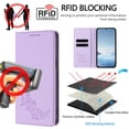 thumbnail image 3 of For Samsung Galaxy A16 5G Flip Phone Case,Anti-Scratch PU Leather Flip Cover,Elegant Peony Emboss,With Card Holder,Kickstand,Magnetic Closure,Shockproof Non-Slip Durable Phone Case,Purple, 3 of 10