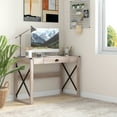 thumbnail image 2 of HOMCOM Home Office Computer Desk, Rustic Writing Desk, Farmhouse Workstation with Storage Drawer, X-Frame, 2 of 8