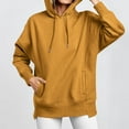 thumbnail image 4 of MeetoTime Hooded Sweatshirt for Women Fall Lightweight Fleece Hoodies Tops Long Sleeve Oversized Sweatshirt, 4 of 8