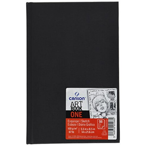 Canson ONE Art Book Paper Pad, Tampon de Papier pour Carnet de Croquis Résistant aux Taches, Relié par Fil, 67 Livres, 8,5 x 11 Pouces, 80 Feuilles