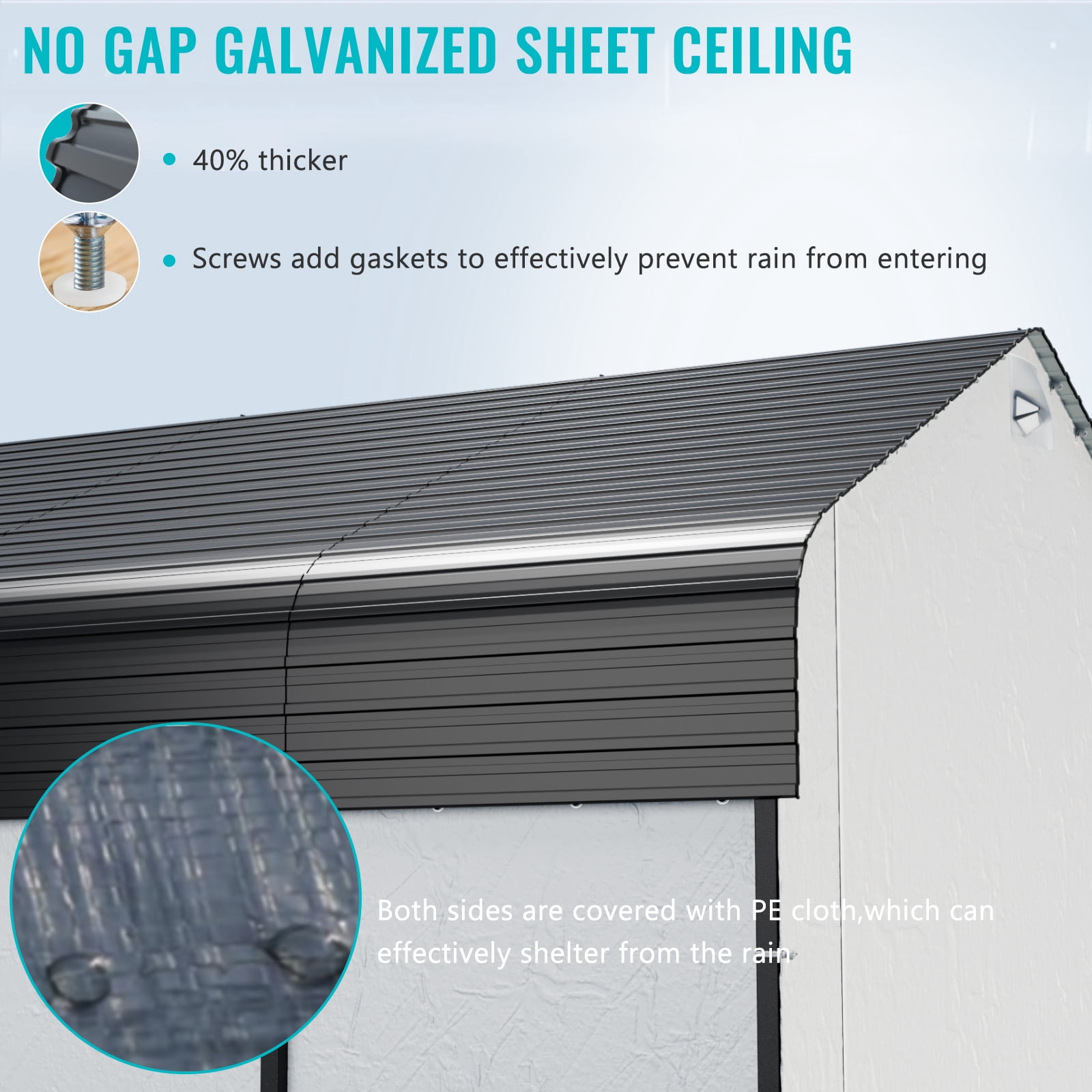 20 ft. W x 20 ft. D Heavy Duty Metal Frame Carport with Solar Lamp, Outdoor Garage Car Shelter with Powder-Coated Steel Roof & Fabric Sidewall