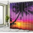 thumbnail image 5 of Ambesonne Tropical Shower Curtain, Palm Shadow at Sunset, 69"Wx70"L, Purple Orange Black, 5 of 5