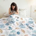 thumbnail image 5 of Coastal Throw Blankets Seashell Beach Nautical Themed Bed Blanket Winter Sherpa White Decorative Sofa Decor Gift Blanket 50x60 Inch, 5 of 6