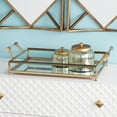 thumbnail image 3 of CosmoLiving by Cosmopolitan 22" x 12" Gold Metal Mirrored Tray with Acrylic Handles, 1-Piece, 3 of 13