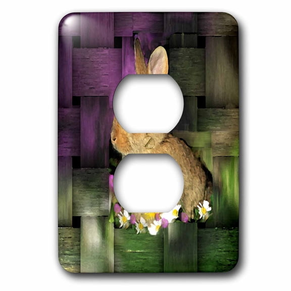 3dRose, Rabbit, 2 plug outlet cover