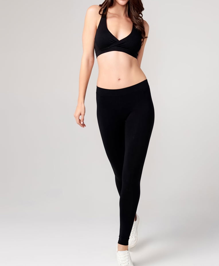Ladies Full Length Fitted Yoga Pants Womens Organic Cotton Leggings Stretchy Solid Color Long Basic Bottoms