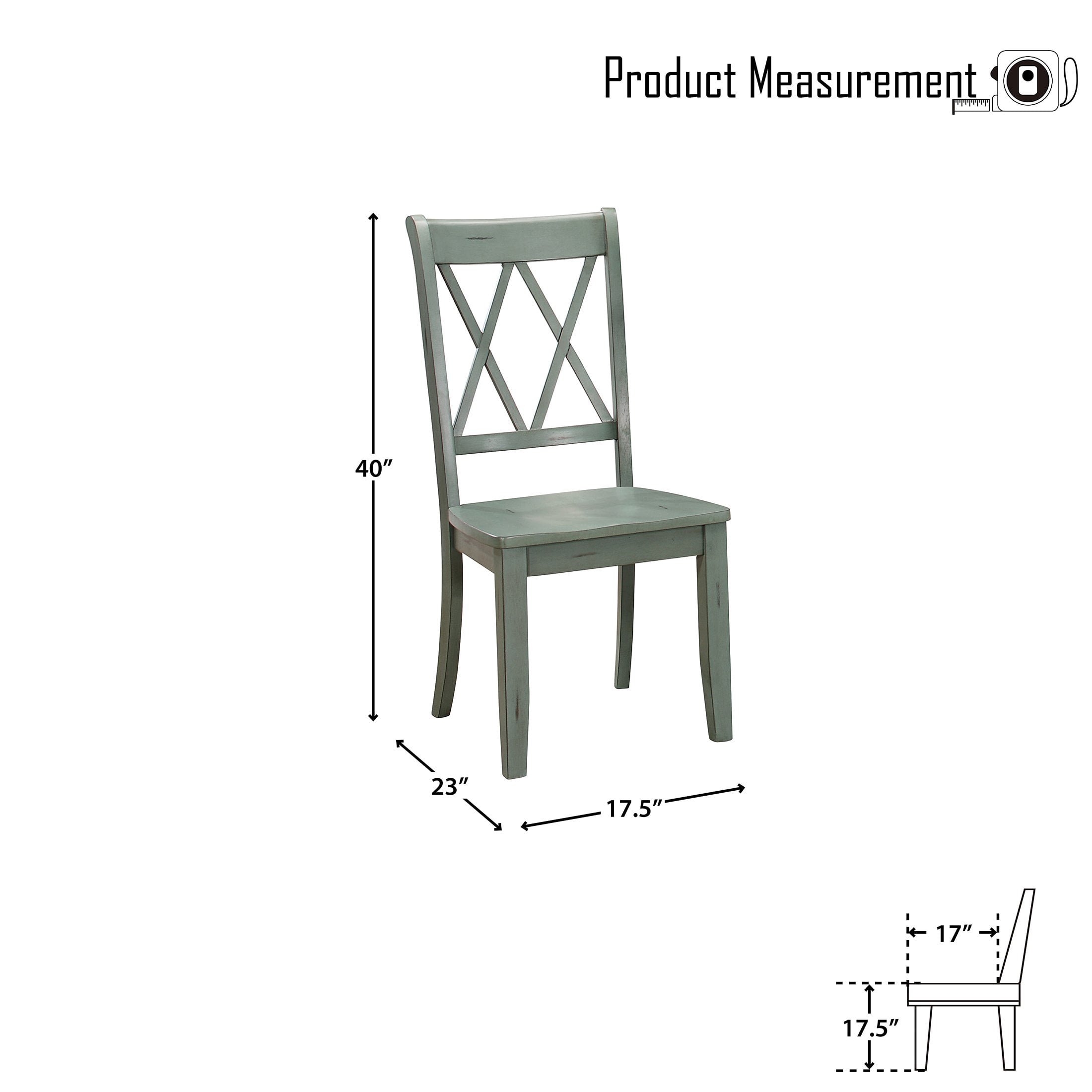 OakvillePark Hollman Dining Side Chair (Set of 2), Teal