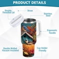thumbnail image 5 of 40 oz Insulated Stainless Steel Tumbler Double Wall Stainless Steel Tumbler with 2-Way Drinking Birdhouse and Colorful Birds, 5 of 9