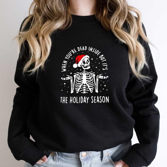 The Holiday Season Funny Christmas Celebration Graphic SW1884 Unisex Sweatshirt, Up to Size 5XL