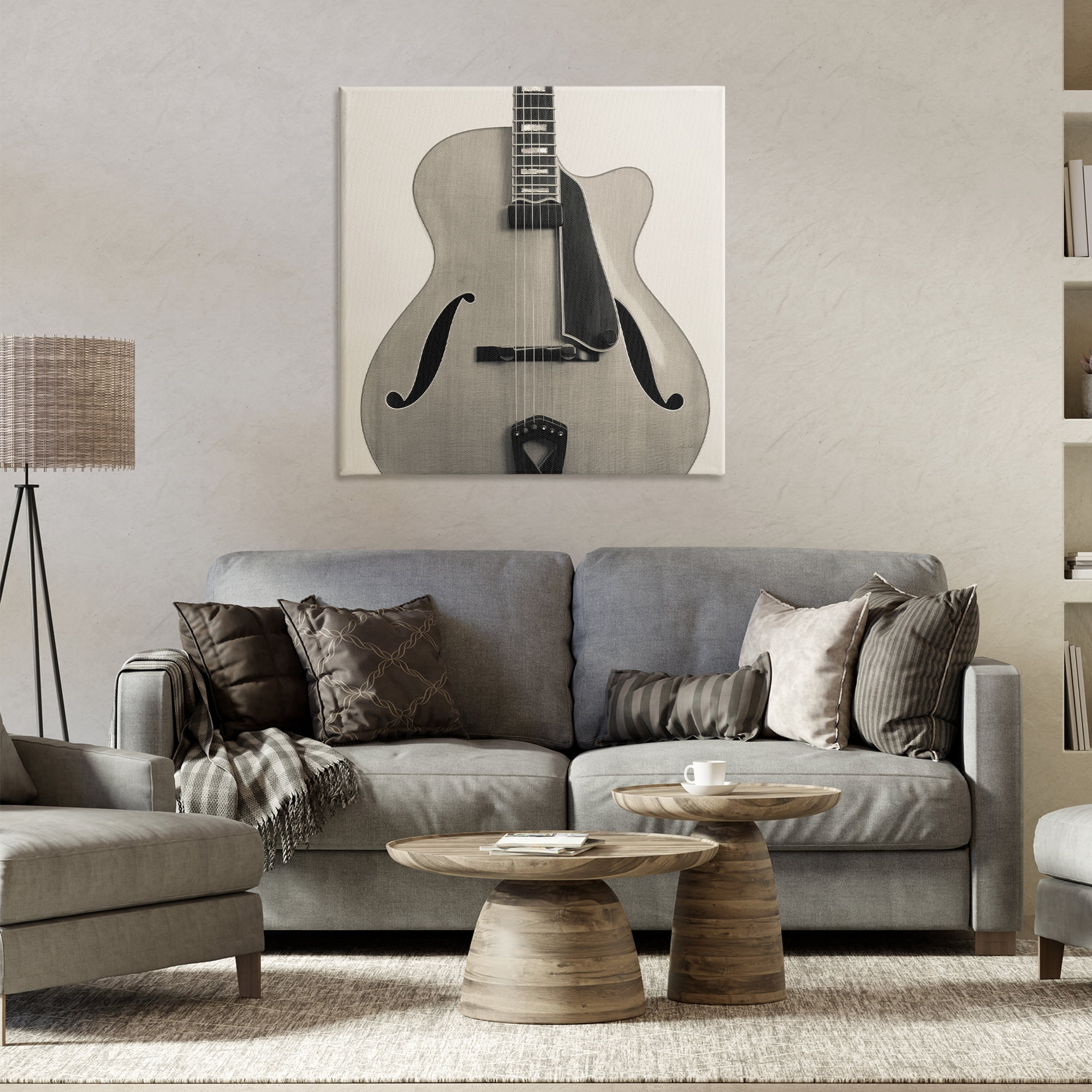 Stupell Industries Simple Chic Guitar Entertainment Photography Wrapped Canvas Art Print Wall Art, 30 x 30
