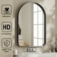 thumbnail image 2 of Gleamira 20"x30" Arch-Top Bathroom Mirror Deep Metal Frame Wall-Mounted Mirror , Black, 2 of 5