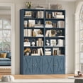thumbnail image 7 of Hiphuta 81.5" Tall Bookcase with Doors, 5-Tier Bookshelves with Storage, 23.6"W Display Shelf with 2 Doors for Home Office, Living Room, Blue, 7 of 7