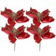 thumbnail image 4 of Faux Poinsettia Flowers Decorative Arrangement For Christmas Tree And Vase Decor 4Pcs Stylish Multi-Layered Floral Design, 4 of 5