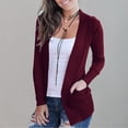 thumbnail image 4 of FUNING Women's Open Front Casual Long Sleeve Knit Classic Sweaters Cardigan with Pockets, 4 of 8