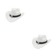thumbnail image 3 of Decodeary Western Outback Cowboy Hat Channel Inner Cowboy Classic Hat Large Brim Provides white 2Set, 3 of 6