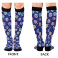 thumbnail image 4 of FORMRS Womens Knee High Socks Casual Long Thick Travel Daily Wear, 1 Pair, Blue Colorful Candies, 4 of 6