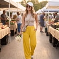 thumbnail image 4 of Women's Workout Sweatpants Wide Leg Relaxed Fit Drawstring Waist Athletic Lounge Pants, 4 of 7