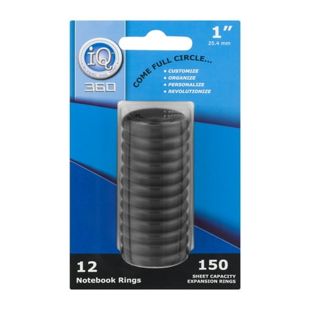 IQ 360 1" Notebook Rings, 12pk