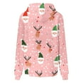 thumbnail image 7 of LEBONYARD Women's Trendy Crew Neck Hooded Drawstring Christmas Printing Pullover Sweatshirts Casual Long Sleeved Round Neck Loose Warm Fit Sweatshirts, 7 of 7