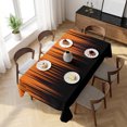 thumbnail image 3 of Burnt Orange Black Ombre Table Cloth Waterproof Tablecloths, Modern Abstract Striped Gradient Tablecloth Dining Table Cover for Kitchen Party Tabletop Outdoor, Rectangle Tablecloth 60x120 Inch, 3 of 9