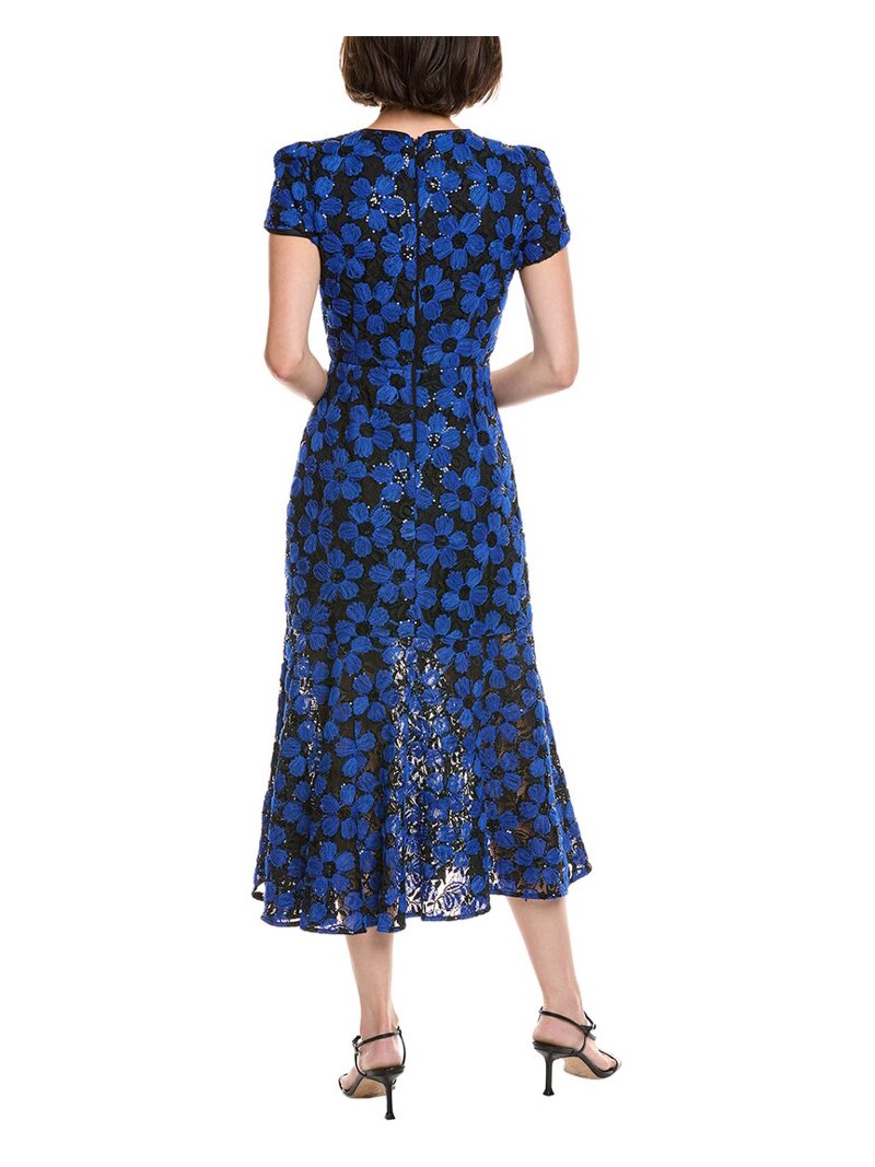 Milly Tahlia Rose Tulle Lace Midi Dress