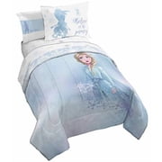 Disney Frozen Elsa Color Block 7 Piece Full Size Kids Bed Set with Shams