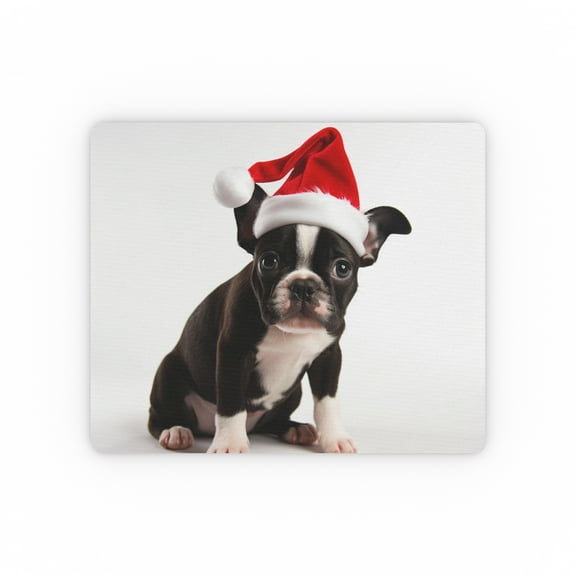 DistinctInk Mouse Pad - 1/4" Foam Rubber - Boston Terrier Puppy