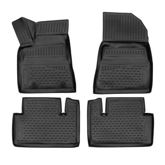 OMAC Floor Mats Liner for Tesla Model 3 2017-2025 Black 4Pcs Rubber TPE