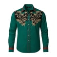 thumbnail image 4 of CONZONE Mens Western Cowboy Shirts Long Sleeve Buttons Down Shirts for Men Trendy Embroidered Lapel Soft Lightweight Tops, 4 of 4