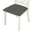 thumbnail image 4 of Mid-Century Solid Wood Upholstered Dining Chairs Set of 4, Modern 4 Accent Chairs with Solid Wood Legs for Famlies, Durable Kitchen Chairs for Dining Room and Small Places, Gray, 4 of 7