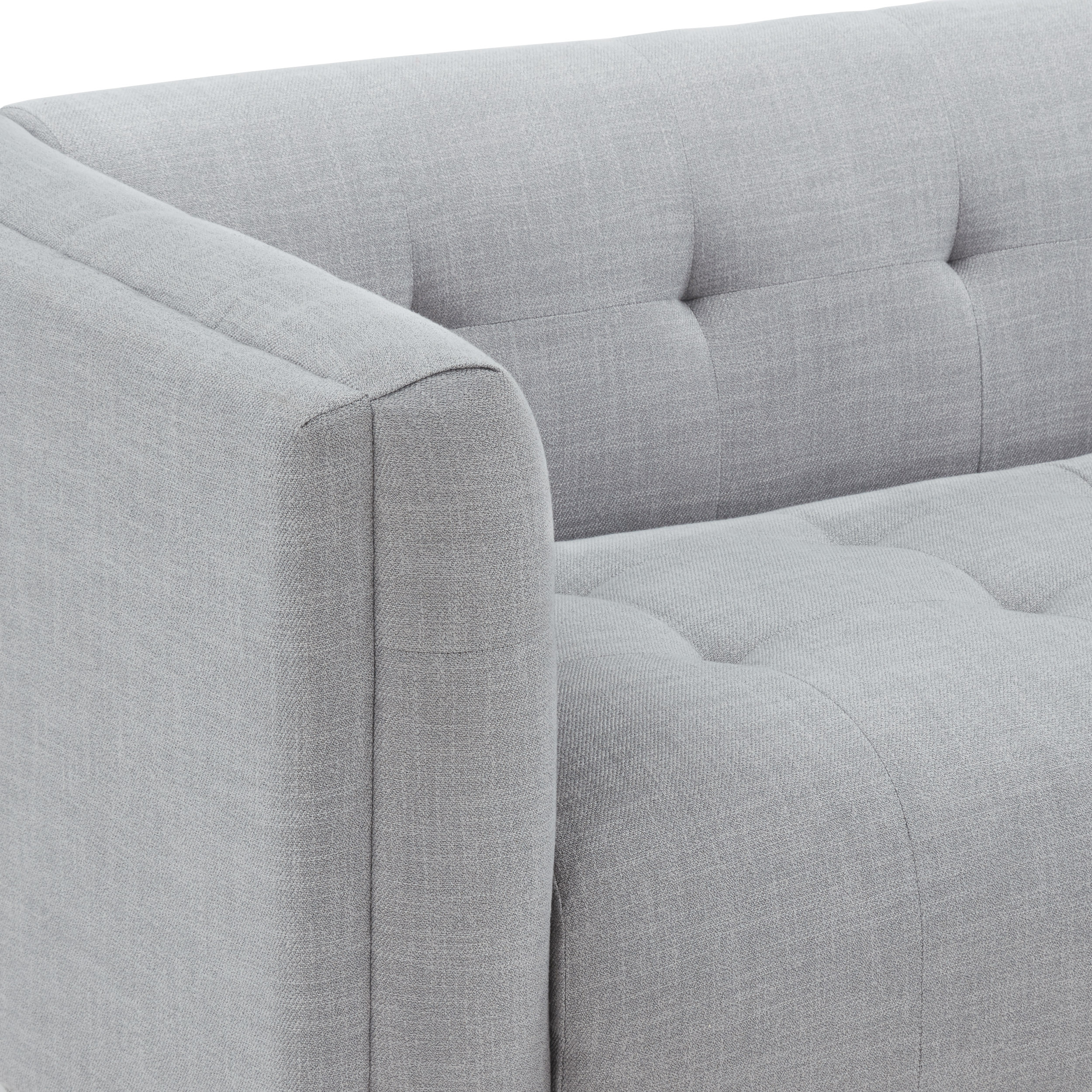 Lagom Fabric Upholstered Sofa, Light Gray, Dark Brown - image 3 of 9