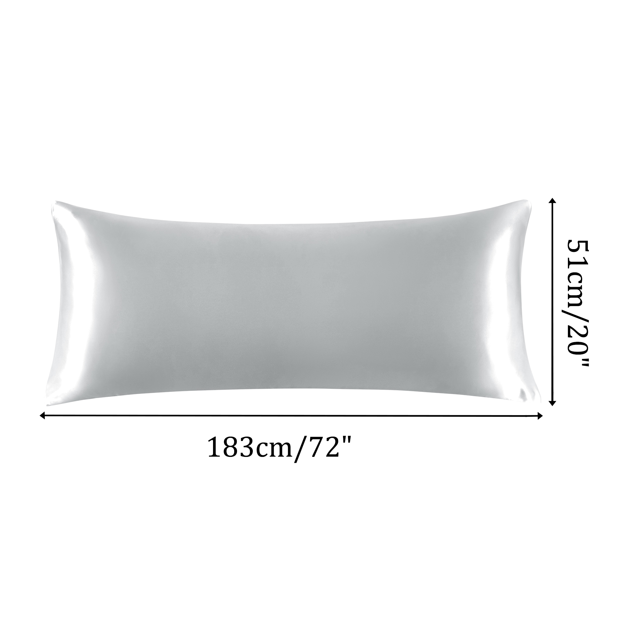 Unique Bargains Satin Envelope Closure Body Pillowcases Silver 20"x72" 1 PC
