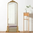 thumbnail image 2 of Large Arch Mirror Full Length Vintage Fireplace Mirror 68"*29",Gold,Iron, 2 of 6