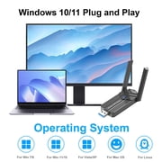 USB WiFi Adapter, EEEkit 1800Mbps WiFi6E Dongle PC Wireless Network Adapter Fits for Windows 10/11