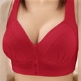 thumbnail image 2 of ManxiVoo Front Closure Wireless Bra for Women Full Coverage Comfortable Support Minimizer Bralette Non Padded Everyday Wear L Size Red, 2 of 5