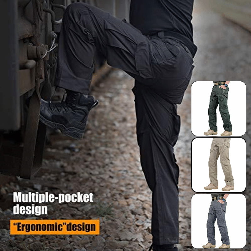 Mens Casual Pocket Cargo Walking Combat Trousers Baggy Hiking Work Pants Outdoor 
