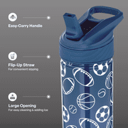 TAL Stainless Steel Ranger Water Bottle with Easy Sip Straw 26 fl oz, Sports Print