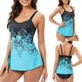 thumbnail image 2 of ZVAVZ Borat Swimsuit Womens Two Piece Bathing Suits V Neck Ruched Tankini Swimsuits Tankini Tops with Tummy Control Bikini Bottom Swim Tops Women, 2 of 5
