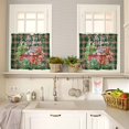 thumbnail image 4 of Merry Christmas Red Truck Kitchen Curtains and Valances Set, Vintage Green Plaid Gift Snowflake Rod Pocket Window Valance Window Curtain Panels for Living Room Bedroom Laundry, 27.5x36in, 3 Pieces, 4 of 7