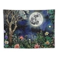 thumbnail image 5 of PRATYUS Aesthetic Moon Garden Tapestry Wall Hanging, Night Landscape with Colorful Plants Floral Tapestries for Bedroom Home Decor Painting, 5 of 6