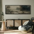 thumbnail image 4 of Large Framed Canvas Print Dark Forest with Misty River and White Flowers Wall Art Decorative Ready to Hang Painting for Living room Bedroom - 60"x20" Black Frame, 4 of 9
