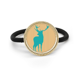 thumbnail image 1 of Deer animal Azul de grano de madera Cinta para el pelo de metal plateado y tocado de goma, 1 of 3