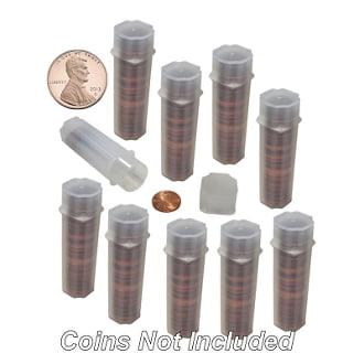 2 Penny Cent Tube Storage Box Coin Holder 19mm Heavy Duty 100 Clear Case Tubes 