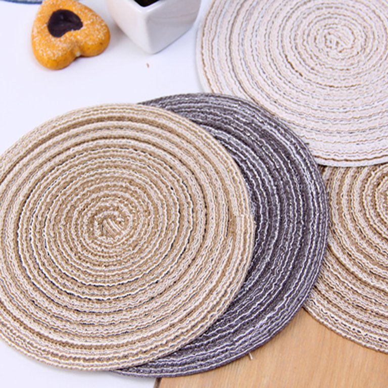 Home Textile Round Mat Cotton And Linen Placemat Heat Insulation Coffee Cup  Mats