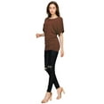 thumbnail image 5 of Made by Johnny Women's Boat Neck Short Sleeve Dolman Drape Top M RUST, 5 of 6